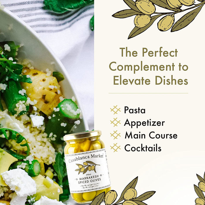 Casablanca Market Marrakech Spiced Olives (Pack of 6 - 10.5 Oz)