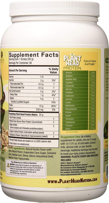 Genceutic Naturals Plant-Based Protein: Vanilla Craze (1.65 Lbs)