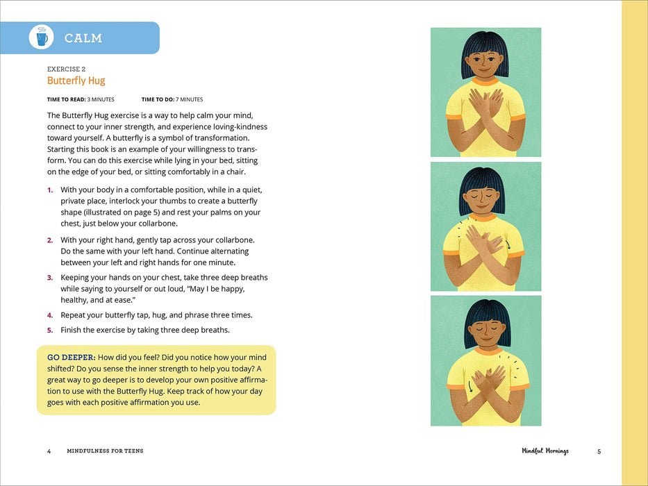 Mindfulness for Teens in 10 Minutes a Day: Exercises to Feel Calm, Stay Focused & Be Your Best Self (Spiral Bound)