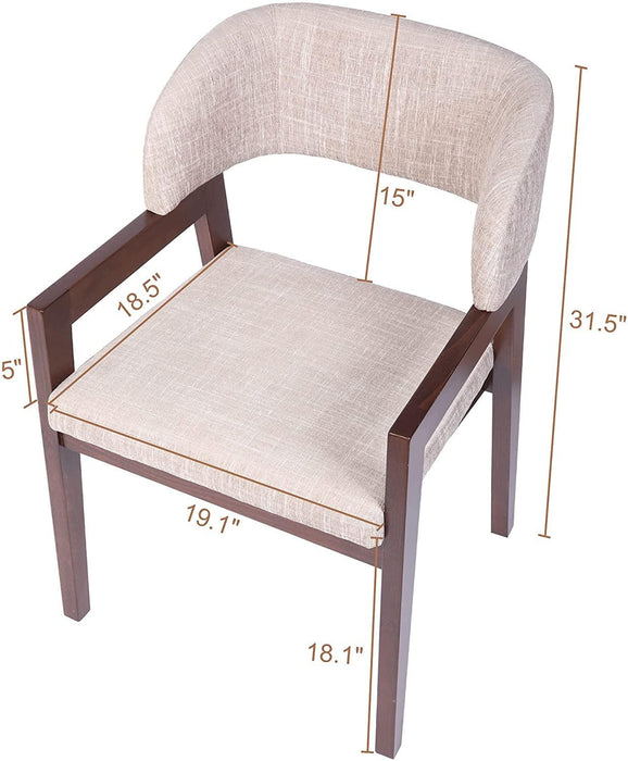 Mid Century Modern Accent Chairs Wood Frame Upholstered Armchair for Living Room, Kitchen, Bedroom