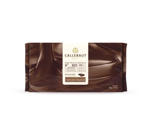  Callebaut Milk 823 NV, Belgian milk chocolate, milk chocolate block, premium chocolate, baking chocolate, Callebaut chocolate, gourmet milk chocolate, confectionery supplies, dessert chocolate, chocolate crafting.
