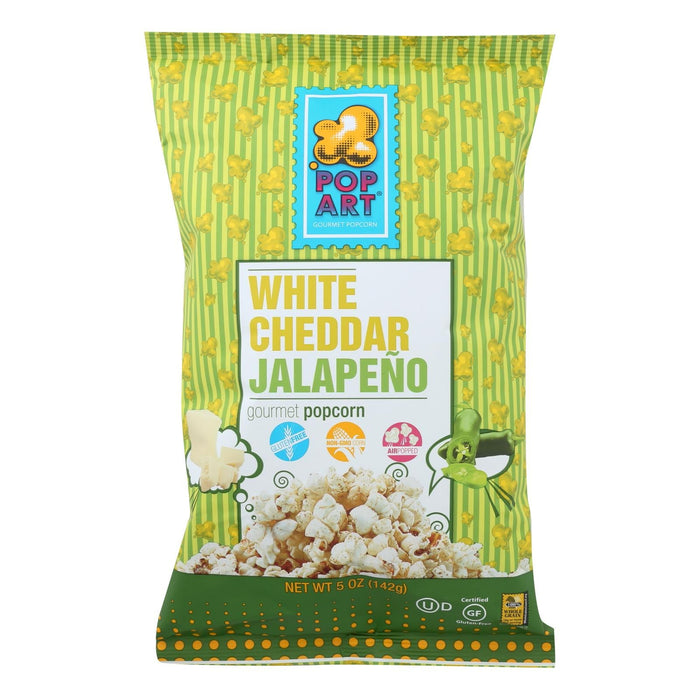 Pop Art Gourmet Popcorn | Bulk Pack of 9 | White Cheddar Jalapeno | 5 Oz. Bags