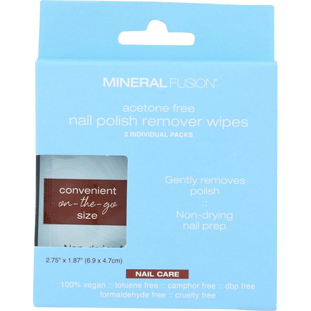 Mineral Fusion - Biotin Nail Strengthener Nail Polish Remover Wipes (15 Ct, 3 Ct Each)