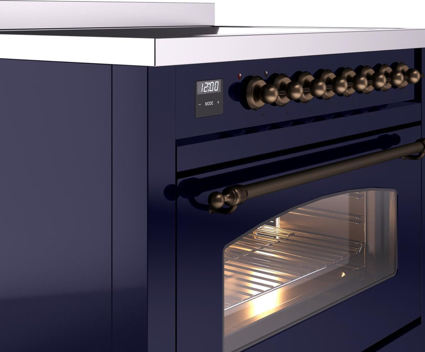 ILVE Nostalgie II 36 " Electric Range, Blue, Bronze Trim UPI366NMPMBB