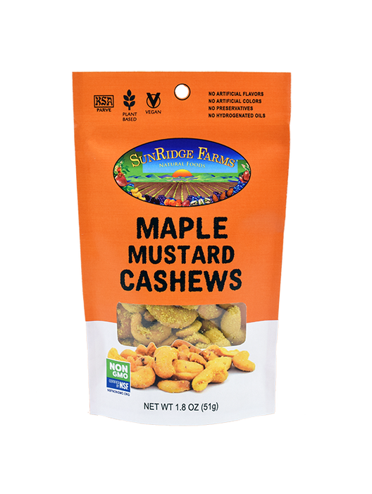 Sunridge Farms Cashews, Maple Mustard - 1.8 Oz