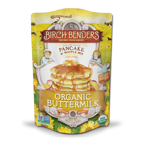 Birch Benders Buttermilk Pancake & Waffle Mix, Pack of 6, 16 Oz Each