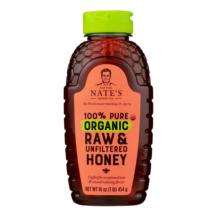 Nature Nate's Raw Unfiltered Honey in 16 oz. Jars (Pack of 6)