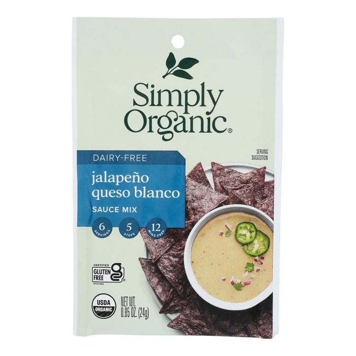 Simply Organic Fire Roasted Sauce, Queso, Jalapeno, Gluten Free, Case of 12 - .85 oz