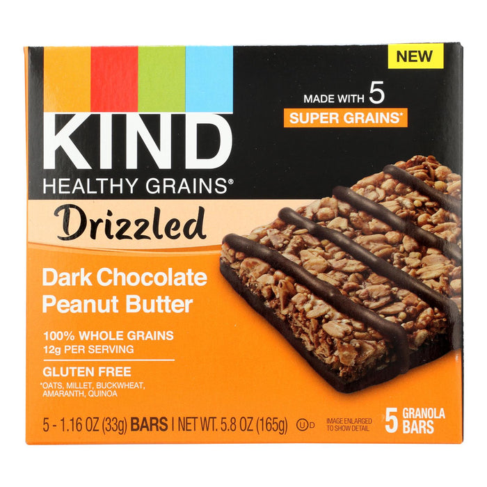 Kind Bar Drizzled Dark Chocolate Peanut Butter, 5/1.16oz, Pack of 8