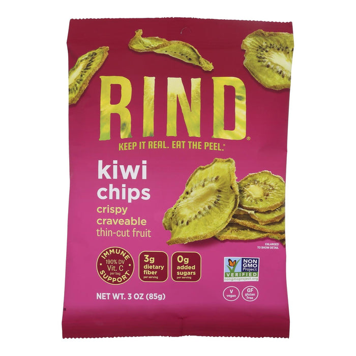 Rind Snacks Fruit Chips Kiwi, (Pack of 12 - 3 Oz Bags)