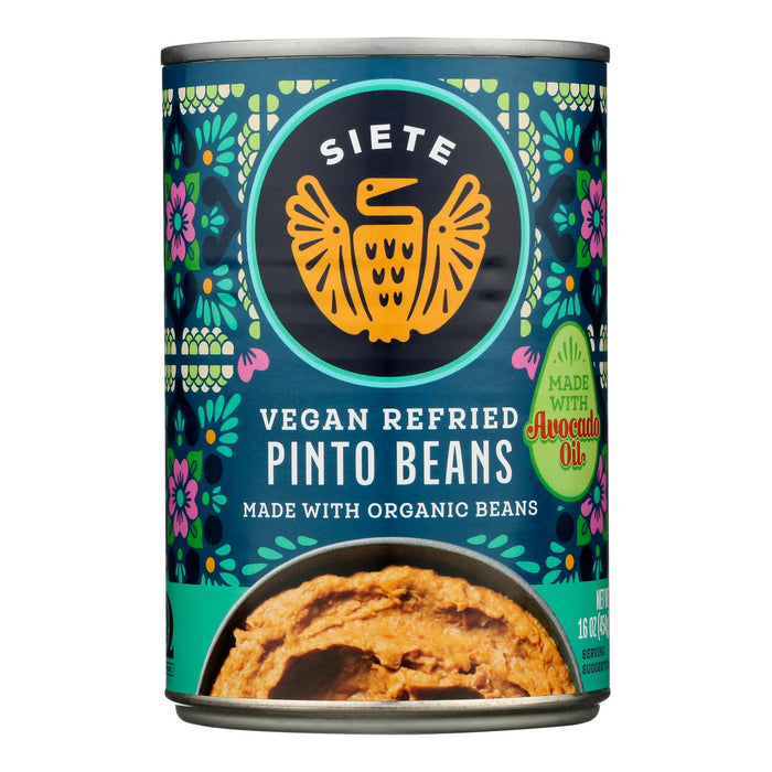 Siete Beans Organic Pinto Refried Beans, 12-Pack (16 oz each)