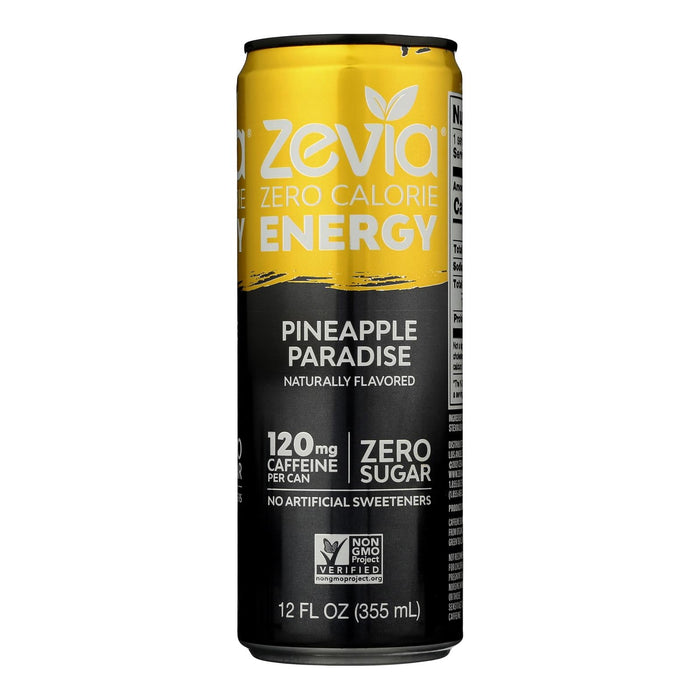 Zevia Energy Pineapple Paradise, Pack of 12 - 12 fl oz cans