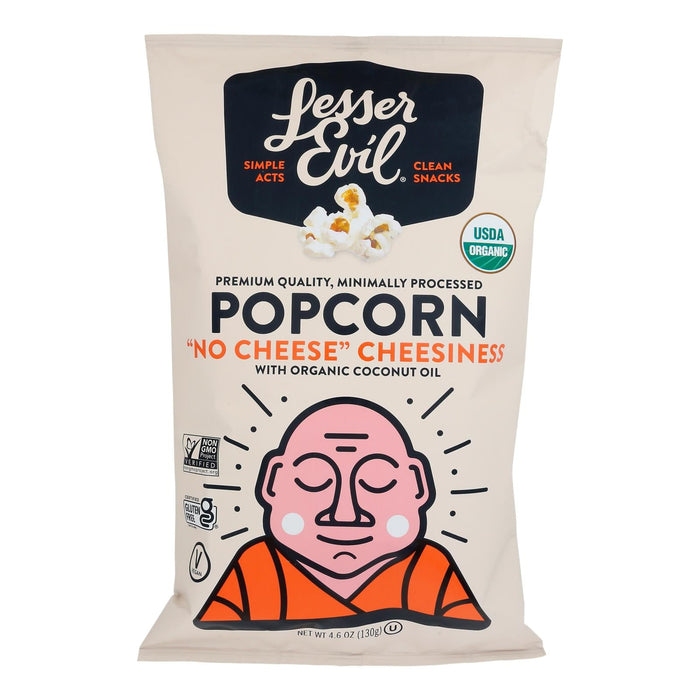 Lesser Evil No-Cheese Popcorn, 12 Bags (4.6 Oz Each)