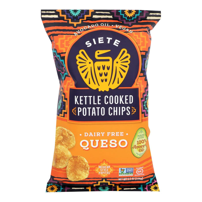 Siete Grain Free Tortilla Chips, Queso, 5.5oz Single Serve Bags (Pack of 6)