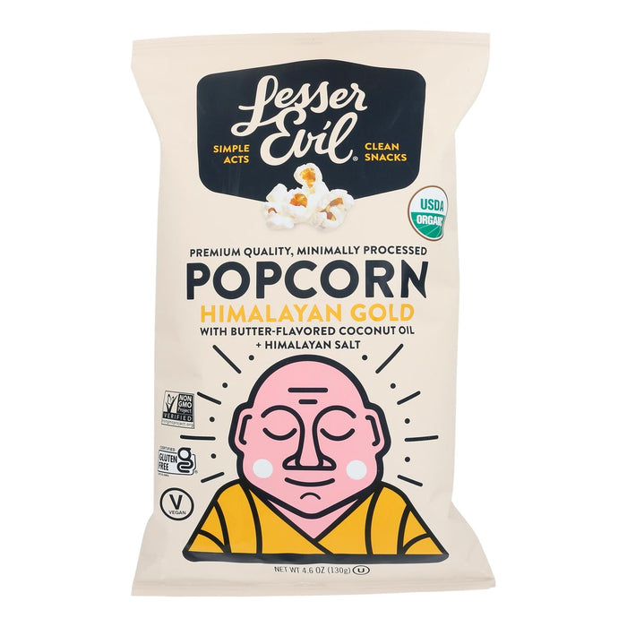 Lesser Evil Organic Himalayan Gold Popcorn, 4.6oz (Pack of 12)