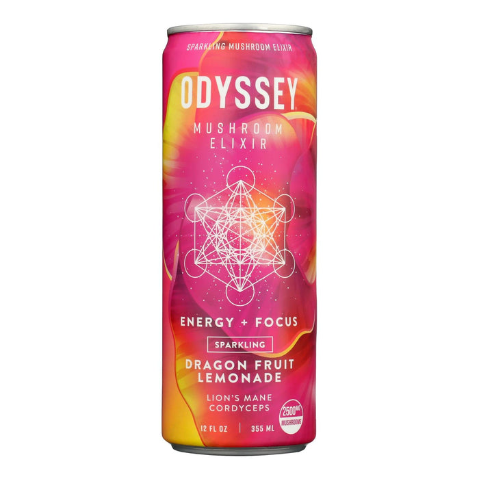 Odyssey Sparkling Energy: Dragonfruit Lemonade, 12oz Can, Pack of 12