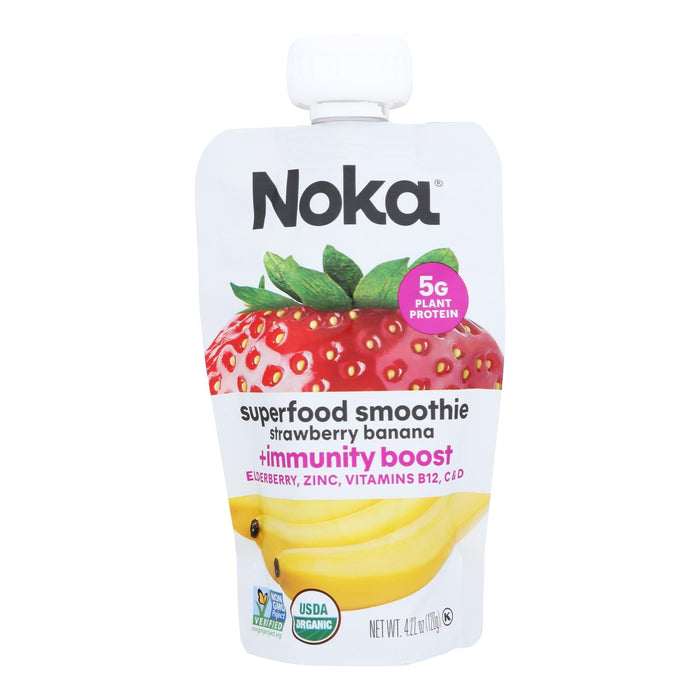 Noka Smoothie Strawberry Banana 4.22 Oz Pack of 6