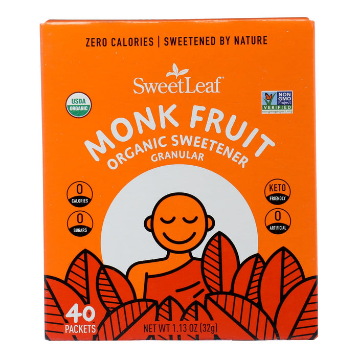 Sweet Leaf Sweetener Monkfruit Powder - 40 Packets (1.13 Oz)