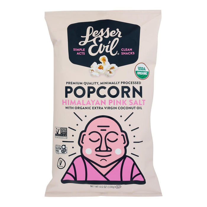 Lesser Evil Himalayan Pink Salt Popcorn (4.6 oz, Pack of 12)