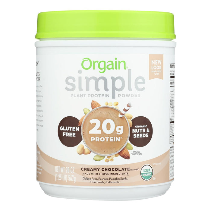 Orgain Plant Protein Powder, Creamy Chocolate - 1.25 lb