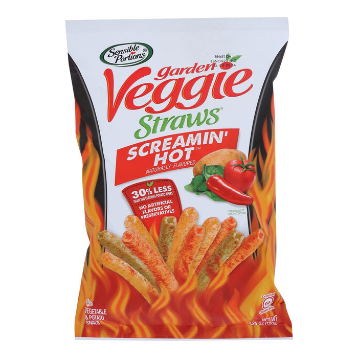 Sensible Portions - Veggie Straws Crm Hot (Pack of 12-4.25 Oz)