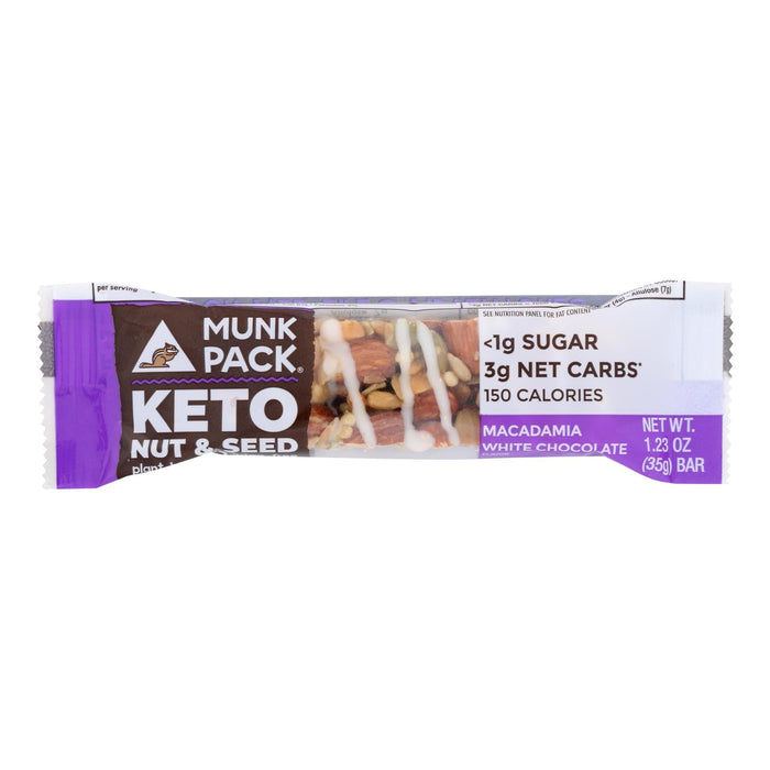 Munk Pack Bar Macadamia Nut White Chocolate Keto - 1.23 Oz - Pack of 12