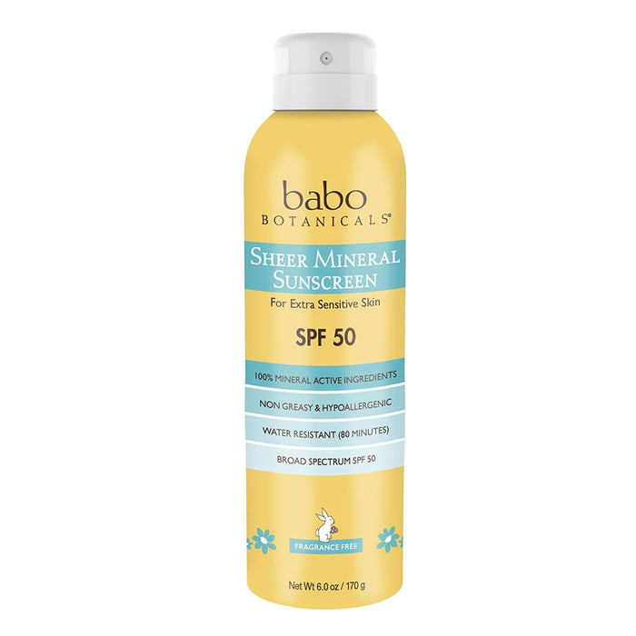 Babo Botanicals Sheer Spray Sunscreen SPF 50 - 6 Oz