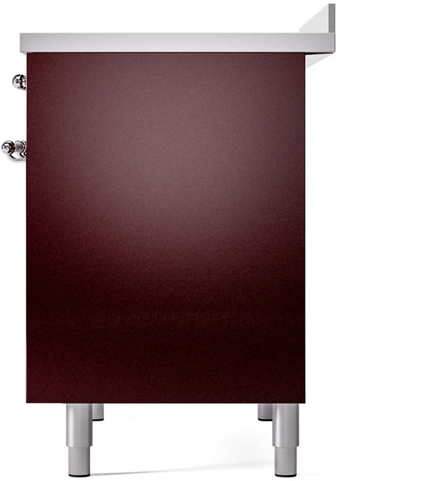 ILVE Nostalgie II 40" Electric Range, Burgundy, Chrome Trim UPDI406NMPBUC