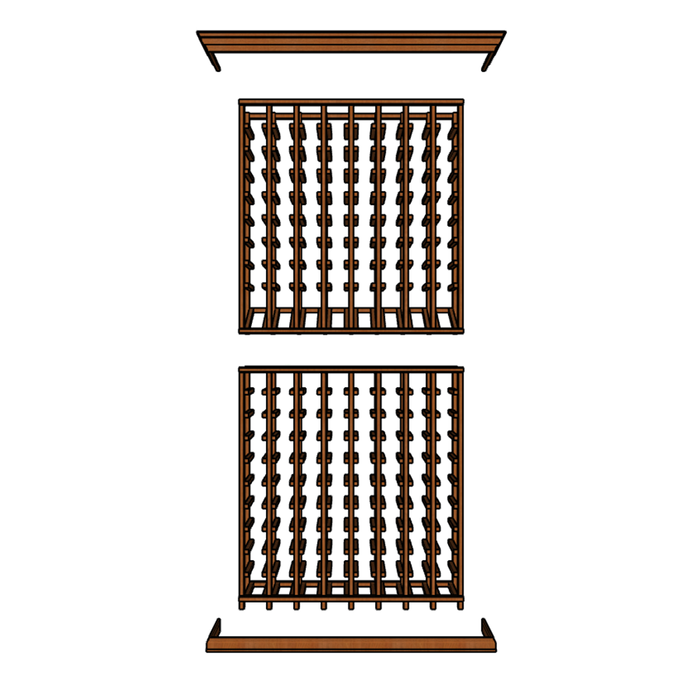 Multi Column Wine Racking System Customizable Bottle Storage with Presentation Row Display Holds 152 Bottles