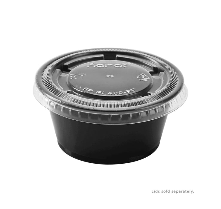 3.25 oz Portion Cups, PP Plastic, Black - 2,500 pcs