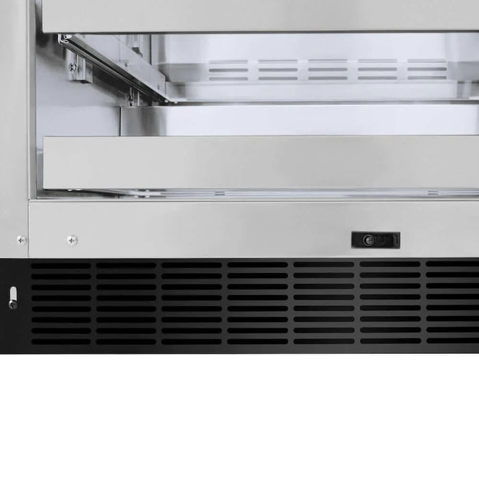 ZLINE 24" Touchstone 151 Can Beverage Fridge Black Stainless Steel Glass Door RBSO-BS-24