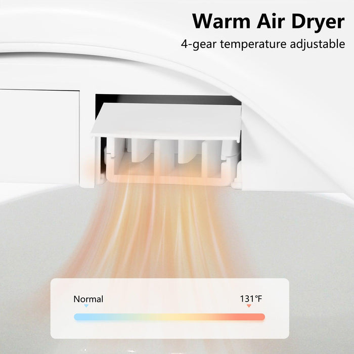 Smart Toilet with Wireless Remote, Multiple Spray Modes, Heated Seat with Warm Water Sprayer and Dryer, Foot Sensor