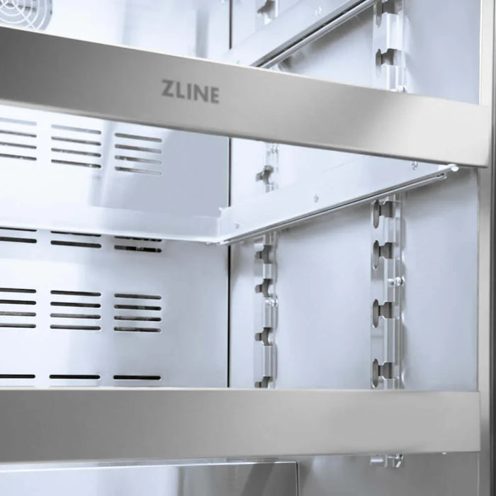 ZLINE 24" Touchstone 151 Can Beverage Fridge Black Matte Glass Door Gold RBSOZ-BLM-24-G