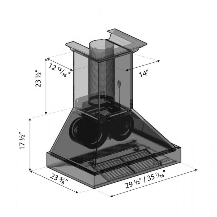 ZLINE 30" Wooden Wall Range Hood, CFM Motor 365YY-30