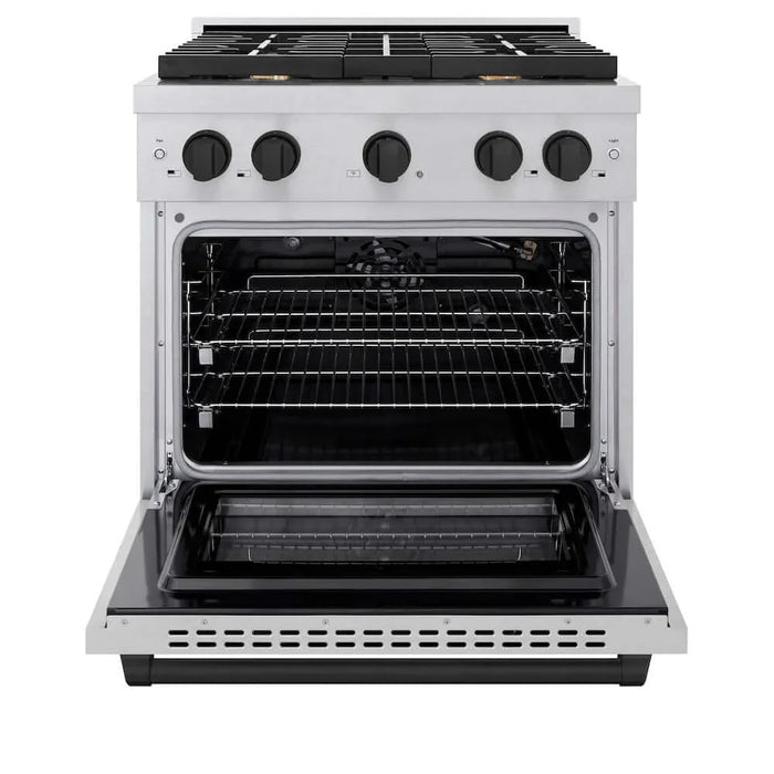 ZLINE 30"Gas Range, Convection Gas Oven , DuraSnow® Matte Black, SGRSZ-30-MB