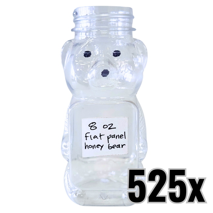 8 oz Plastic Flat Panel Honey Bears