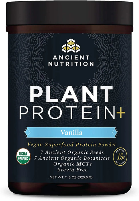 Ancient Nutrition - Plant Protein+ Organic Vanilla, 11.5 oz (Ea) - Organic Plant Protein