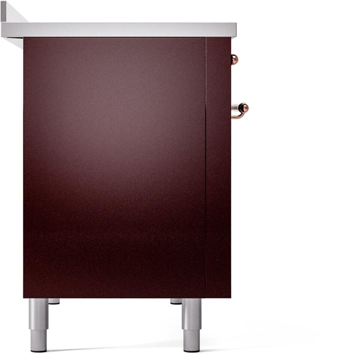ILVE Nostalgie II 48" Electric Range, Burgundy, Copper Trim UPI486NMPBUP