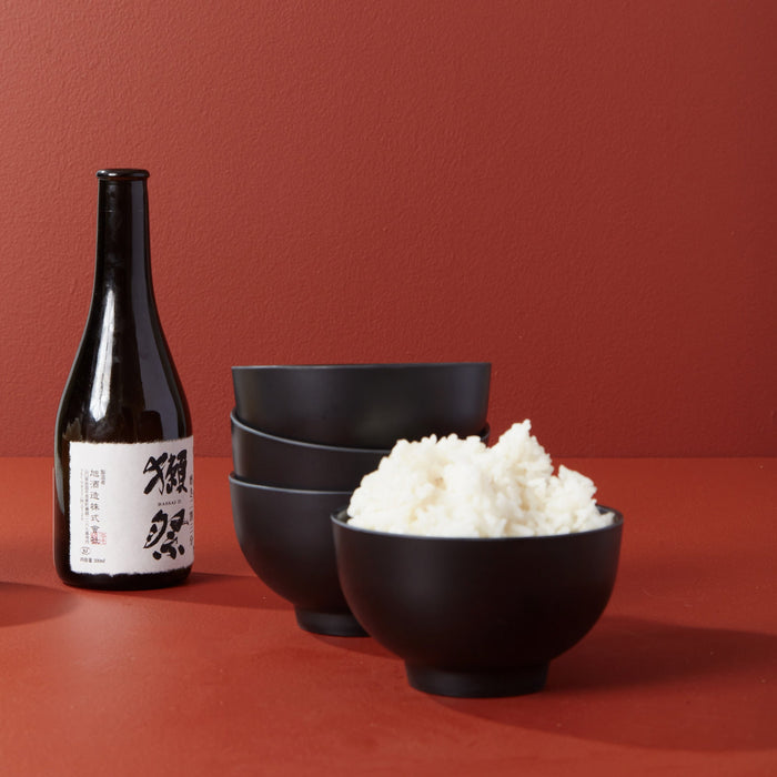 Rice Bowl Set - Black - Set of 4