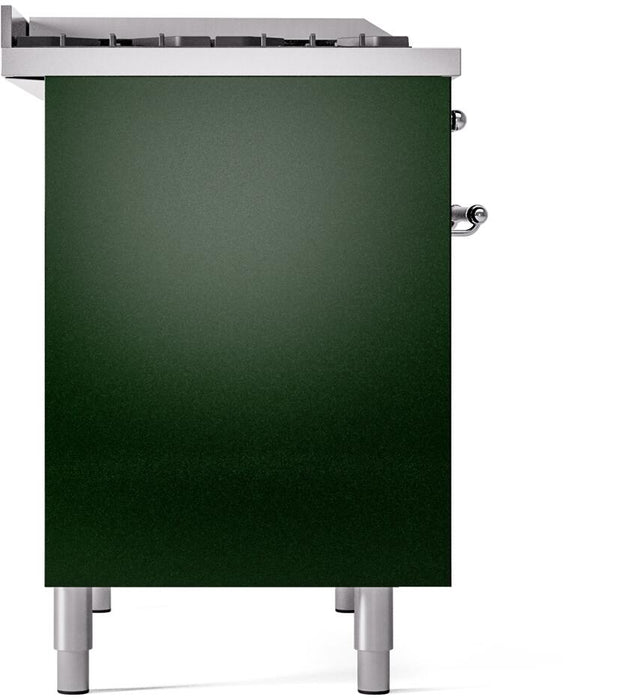 ILVE Nostalgie II 40" Dual Fuel Liquid Propane Range, Emerald Green, Chrome Trim UPD40FNMPEGCLP
