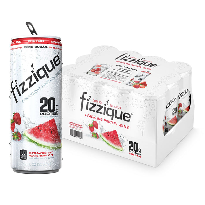 Fizzique Water Sparkling Protein Strawberry - 12 oz Pack of 12