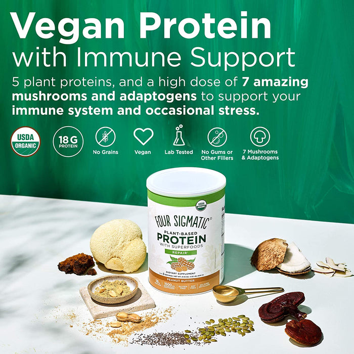 Four Sigmatic - Plant Based Protein - Peanut Butter 21.16 Oz