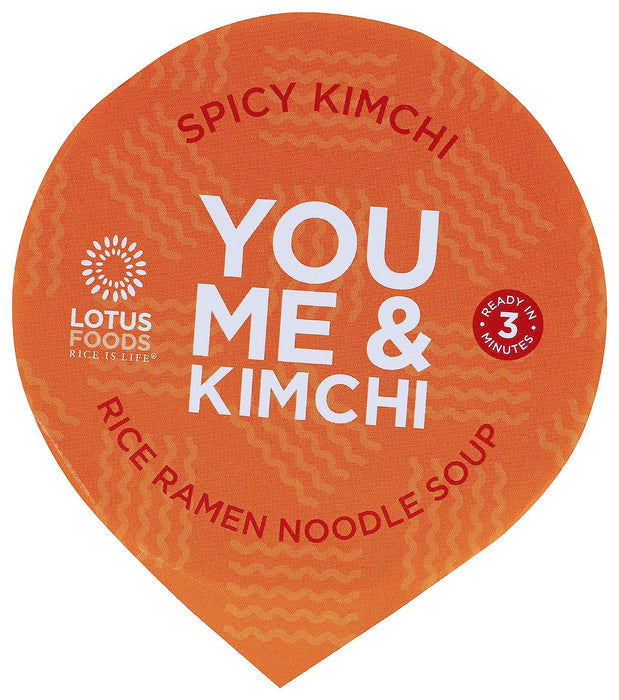 Lotus Foods Spicy Kimchi Instant Ramen Cup, 1.98 Oz (Pack of 6)