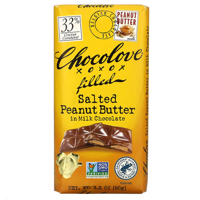 Chocolove - Bar Salt Peanut Butter Fld Milk Chocolate (Pack of 10) 3.2 Oz