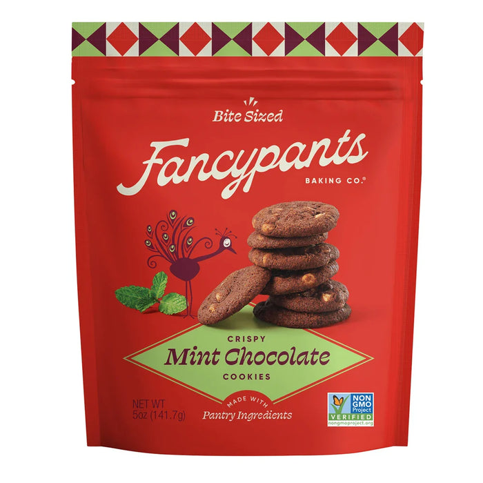 Fancypants - Mini Crispy Mint Chocolate Cookies, 5 oz (Pack of 6) - Gourmet Snack Cookies