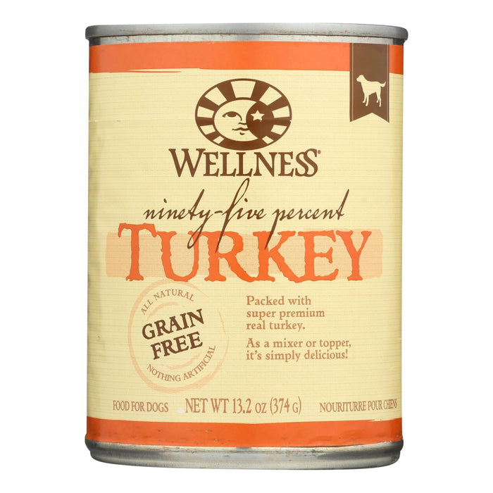 Wellness Pet Products Canned Dog Food - 95% Turkey (Pack of 12) - 13.2 Oz