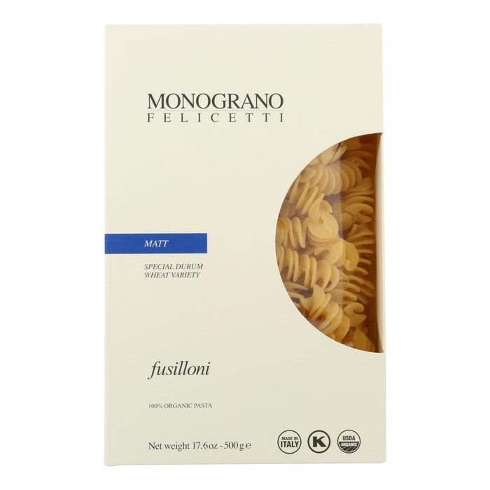 Monograno Matt Organic Fusilloni Pasta, Pack of 8, 17.64 Oz