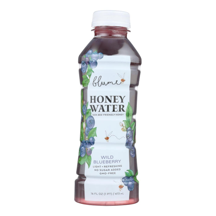 Blume Honey Water  - Organic Wild Blueberry Flavor (Pack of 12-16 Fl Oz)