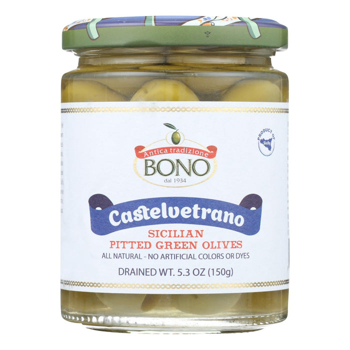 Bono Pitted Green Olives | 5.3 Oz (Pack of 6)
