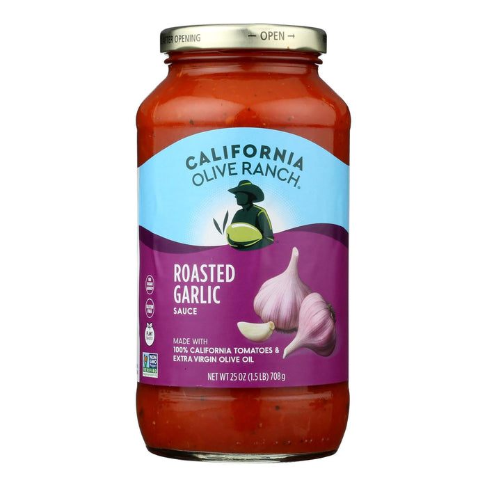 California Olive Ranch Pasta Sauce Roasted Garlic, 25 Oz Jar (Pack of 6)